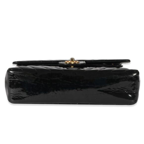 Chanel Vintage Black Patent Chevron Medium Flap Bag - Picture 5 of 8